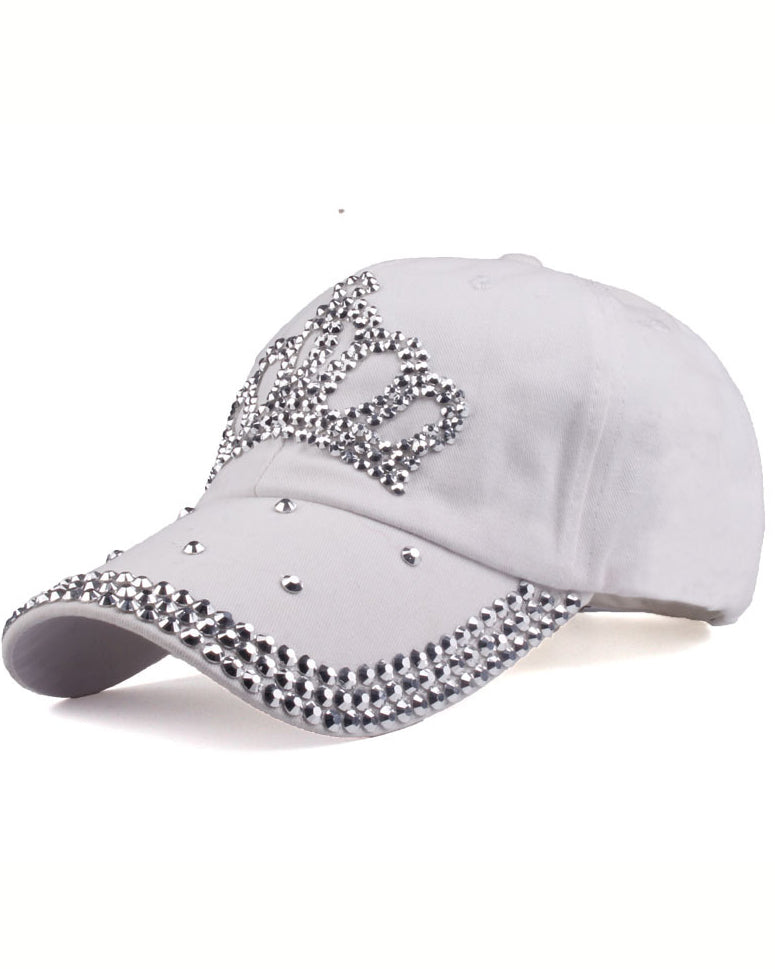 Crown-encrusted Crystal Baseball Cap