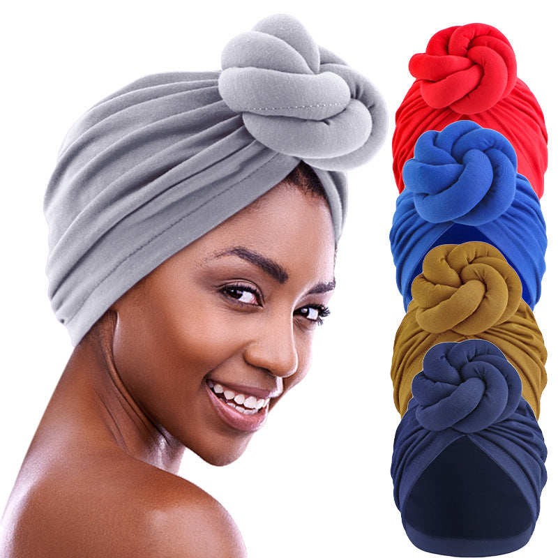 Cotton Three-Dimensional Twisted Ball Headscarf Hat