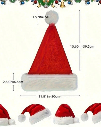 Adult Double Layer Christmas Hat Christmas Party Dress Up Plush Adult Children Christmas Hat