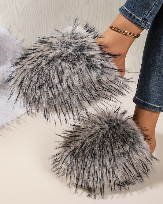 Women's Fluffy Thick-Soled Long Plush Home Slippers