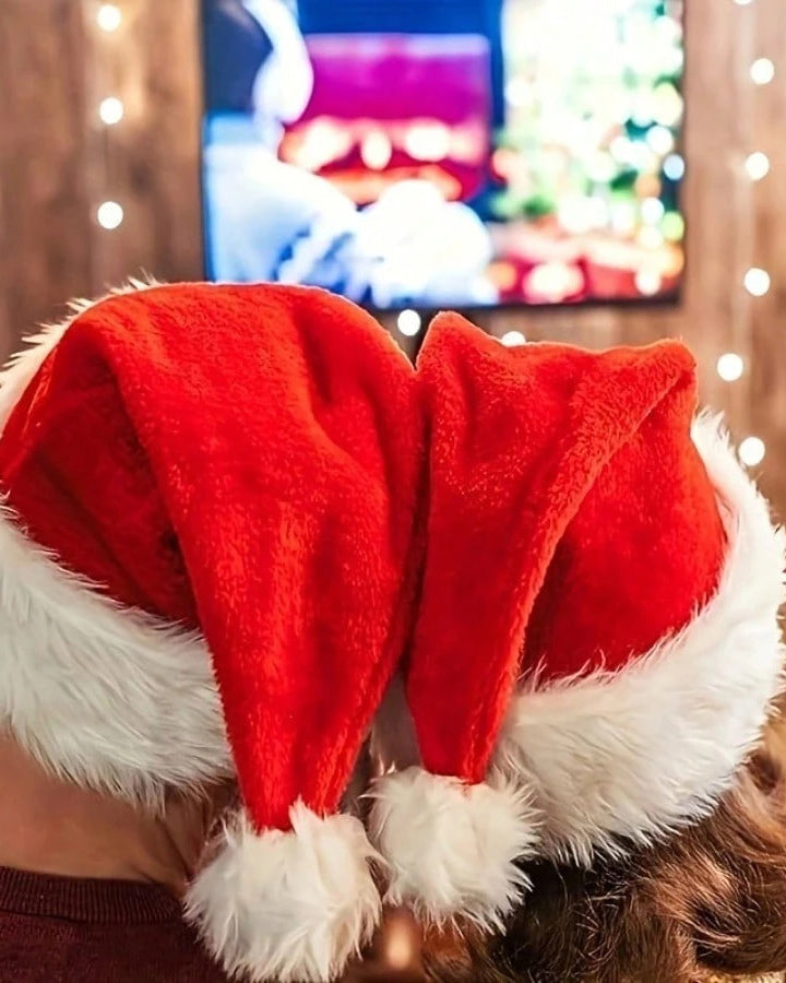 Adult Double Layer Christmas Hat Christmas Party Dress Up Plush Adult Children Christmas Hat
