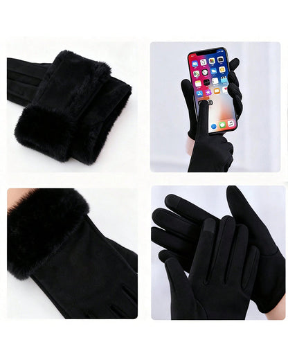 German Velvet Warm Gloves Outdoor Windproof Velvet Gloves Touch Screen Gloves