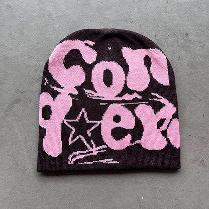 Woolen Knitted Letter Jacquard Beanie