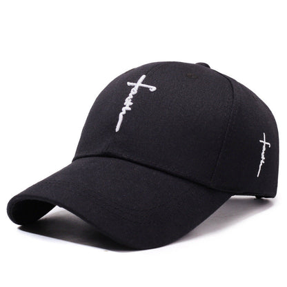Embroidered English Cross Sword Casual Baseball Cap