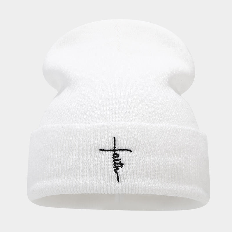 Street Hip Hop Letter Embroidered Knit Hat-Unisex