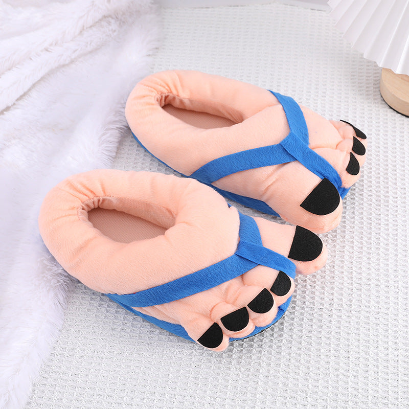 Spoof Creative Personality Cute Funny Big Feet Warm Cotton Slippers