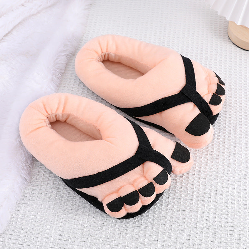 Spoof Creative Personality Cute Funny Big Feet Warm Cotton Slippers