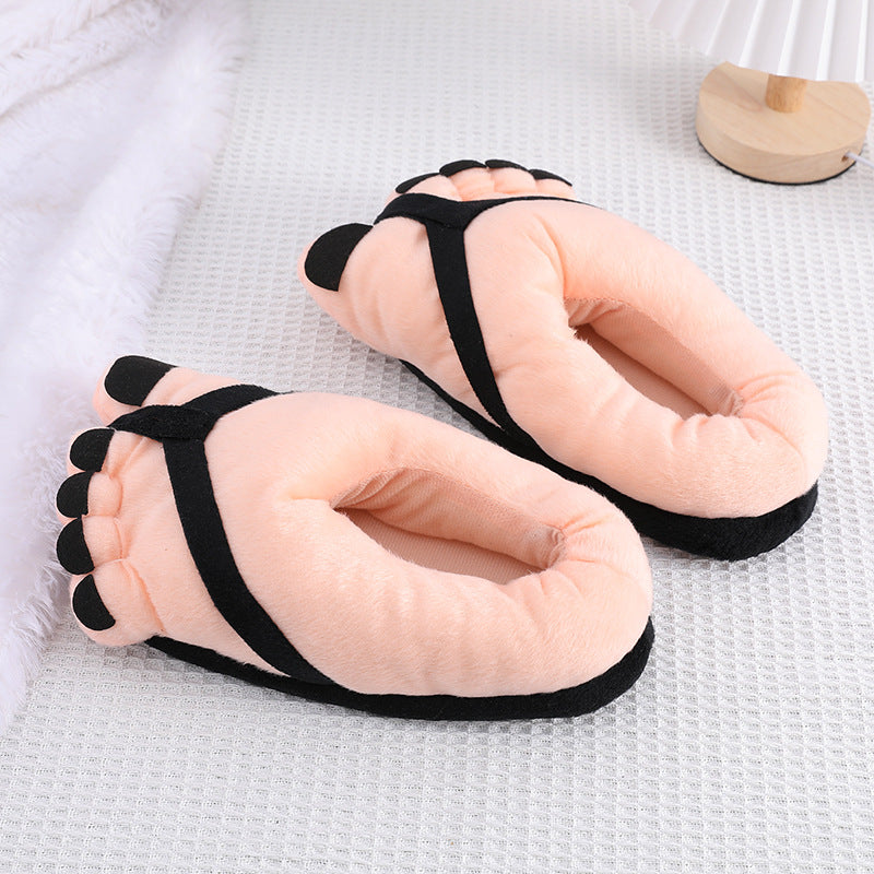 Spoof Creative Personality Cute Funny Big Feet Warm Cotton Slippers