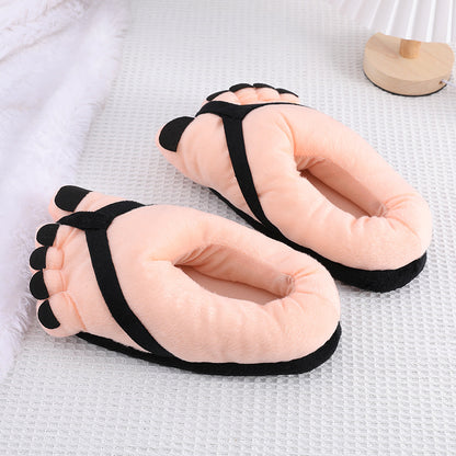 Spoof Creative Personality Cute Funny Big Feet Warm Cotton Slippers