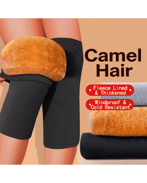 Camel Hair Fleece-Lined Knee Warmers