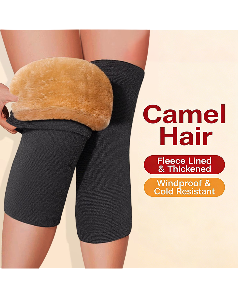 Camel Hair Fleece-Lined Knee Warmers