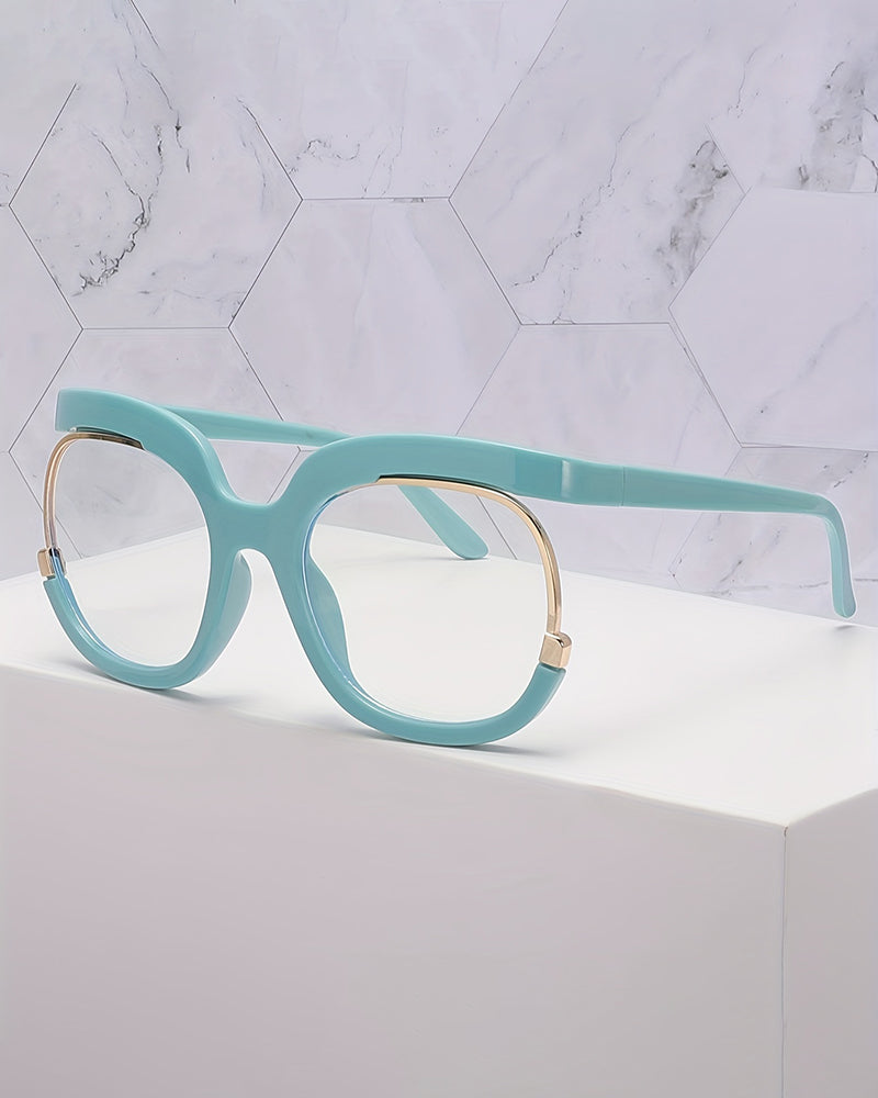 Women'S Y2K Fashion Glasses - Oversized Clear Lens Fashion Glasses with Metal Hinge
