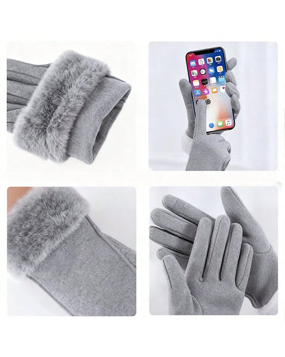 German Velvet Warm Gloves Outdoor Windproof Velvet Gloves Touch Screen Gloves