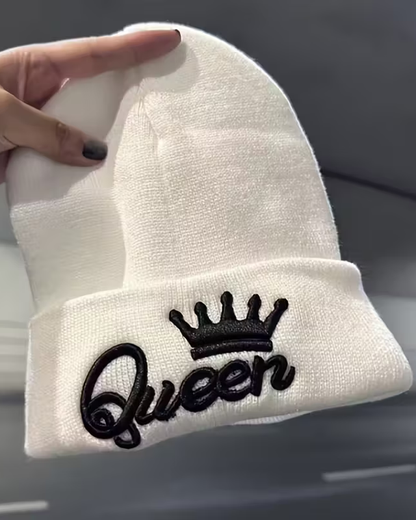 Queen Crown Embroidered Knitted Warm Hat