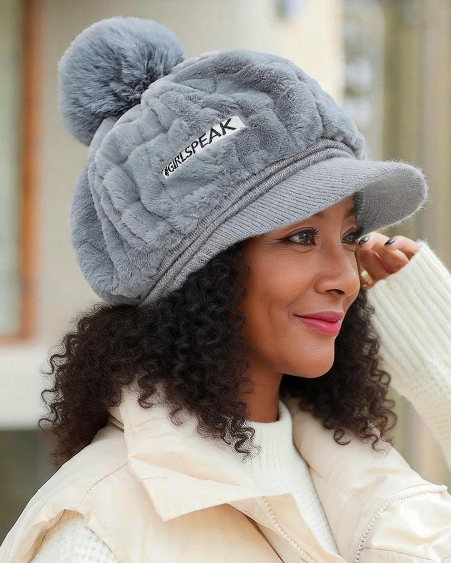 Autumn/Winter Cute Rabbit Fur Earmuffs Warm Baseball Cap