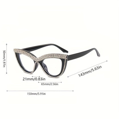 Elegant Cat-Eye Women, Adorned with Rhinestones