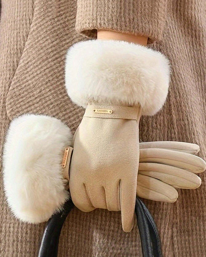 Warm Gloves Thickened Hair Cold-proof Outdoor Windproof Heat Storage Touch Screen Gloves