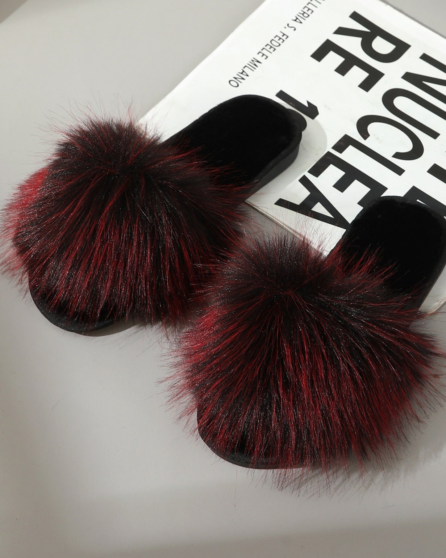 Fluffy Decor Home Slippers, Soft Sole Lightweight Slip On Cozy Slides