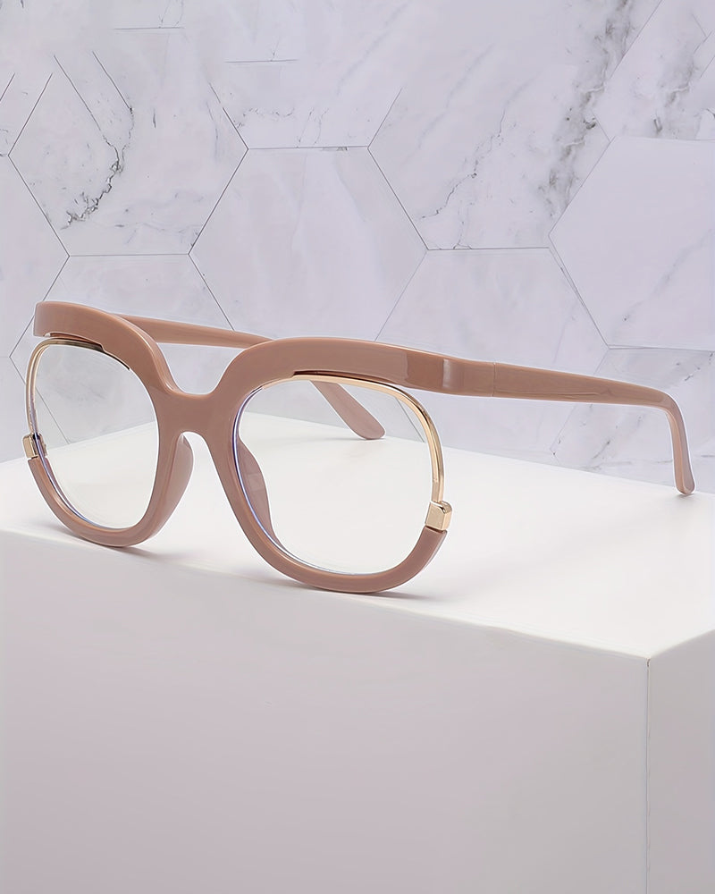Women'S Y2K Fashion Glasses - Oversized Clear Lens Fashion Glasses with Metal Hinge