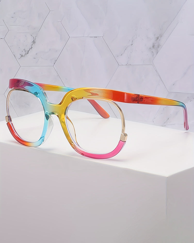 Women'S Y2K Fashion Glasses - Oversized Clear Lens Fashion Glasses with Metal Hinge