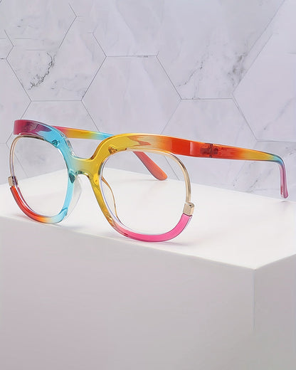 Women'S Y2K Fashion Glasses - Oversized Clear Lens Fashion Glasses with Metal Hinge
