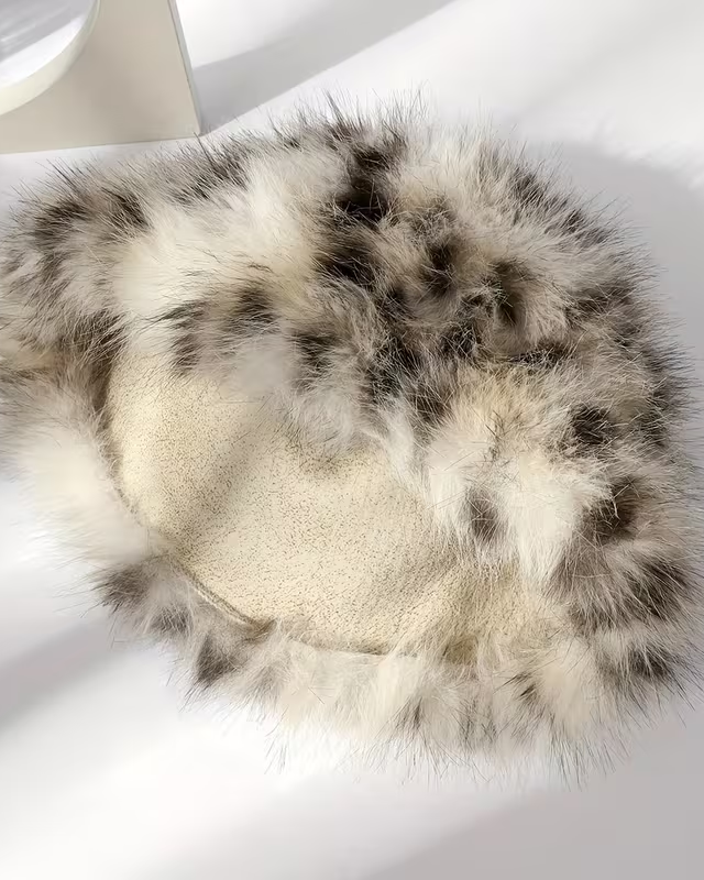 Thick And Warm Cozy Leopard Print Faux Bucket Hat