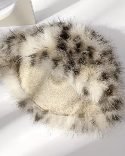 Thick And Warm Cozy Leopard Print Faux Bucket Hat