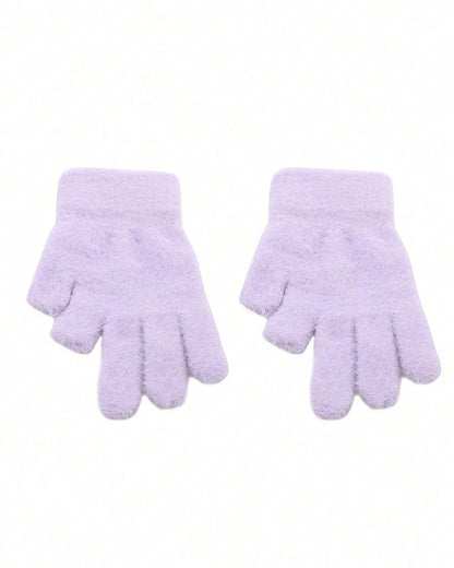 Riding Velvet Padded Five-finger Warm Imitation Mink Velvet Touch Screen Gloves