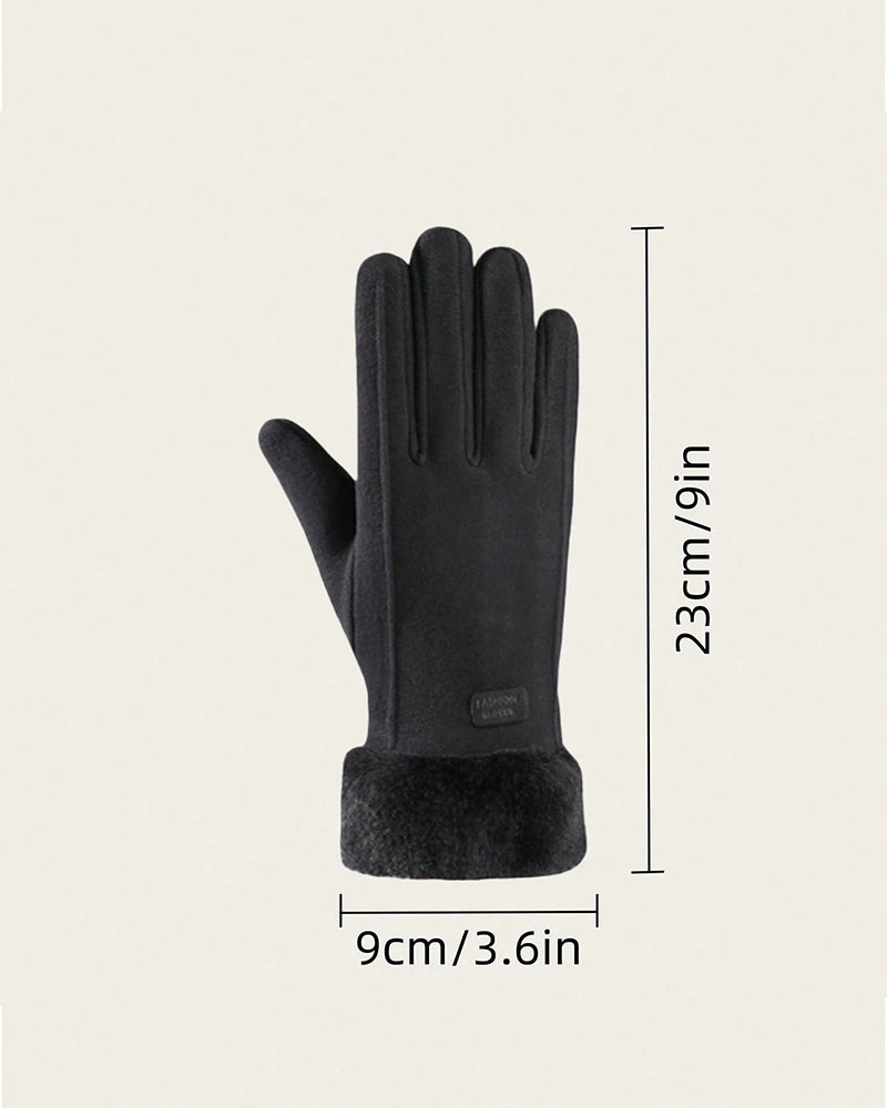 German Velvet Warm Gloves Outdoor Windproof Velvet Gloves Touch Screen Gloves