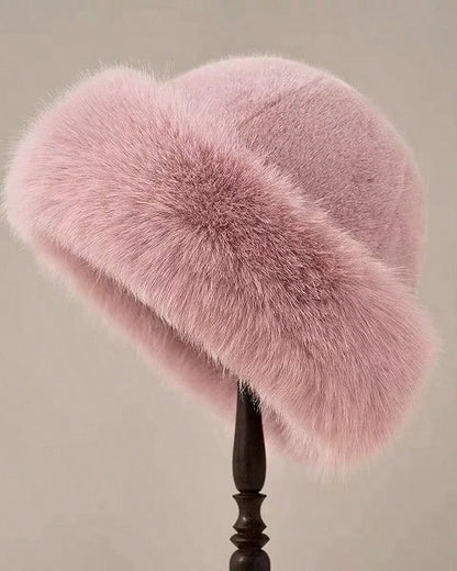 Oversized Fluffy Faux Fur Pompom Hat Warm And Luxurious For Winter