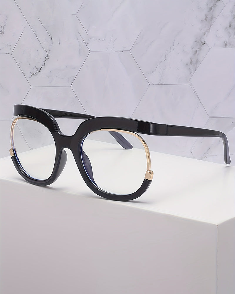 Women'S Y2K Fashion Glasses - Oversized Clear Lens Fashion Glasses with Metal Hinge