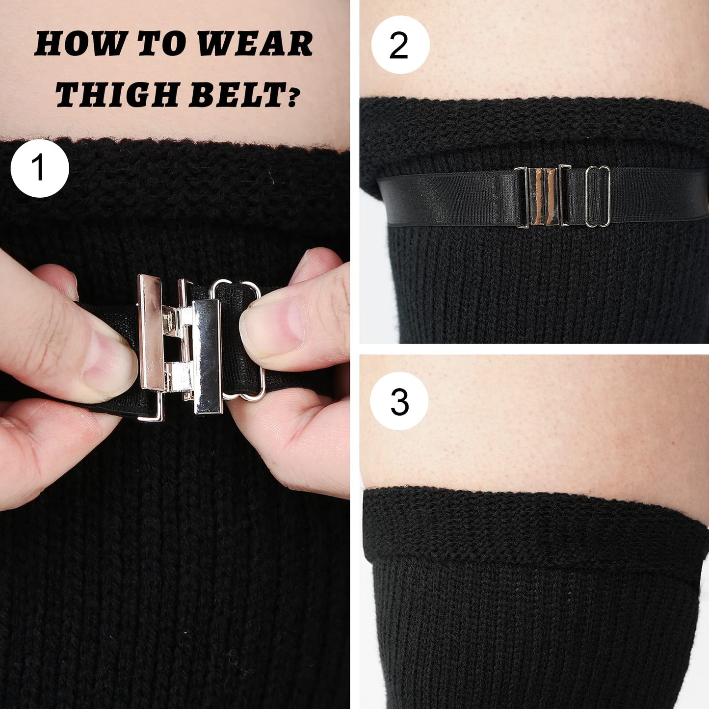 Plus Size Women's Extra Long Thigh High Solid Color Socks