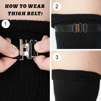 Plus Size Women's Extra Long Thigh High Solid Color Socks