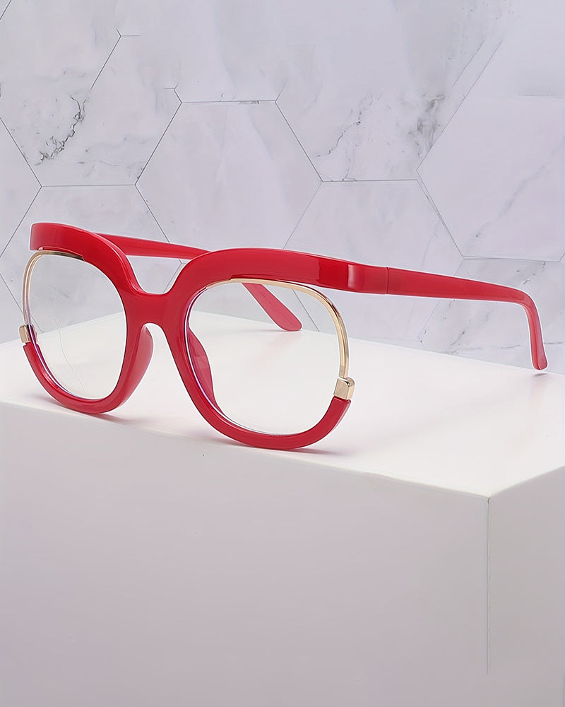 Women'S Y2K Fashion Glasses - Oversized Clear Lens Fashion Glasses with Metal Hinge