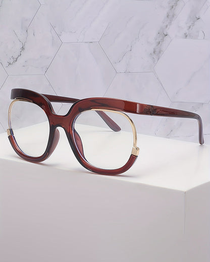 Women'S Y2K Fashion Glasses - Oversized Clear Lens Fashion Glasses with Metal Hinge