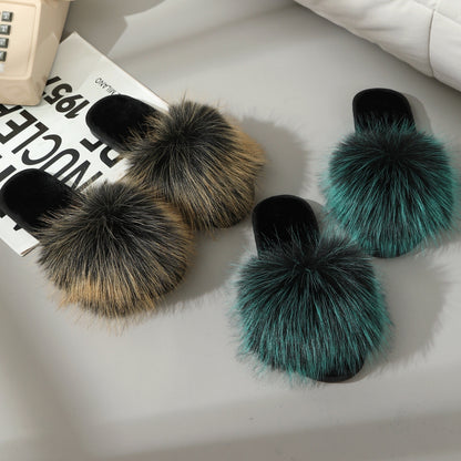 Fluffy Decor Home Slippers, Soft Sole Lightweight Slip On Cozy Slides