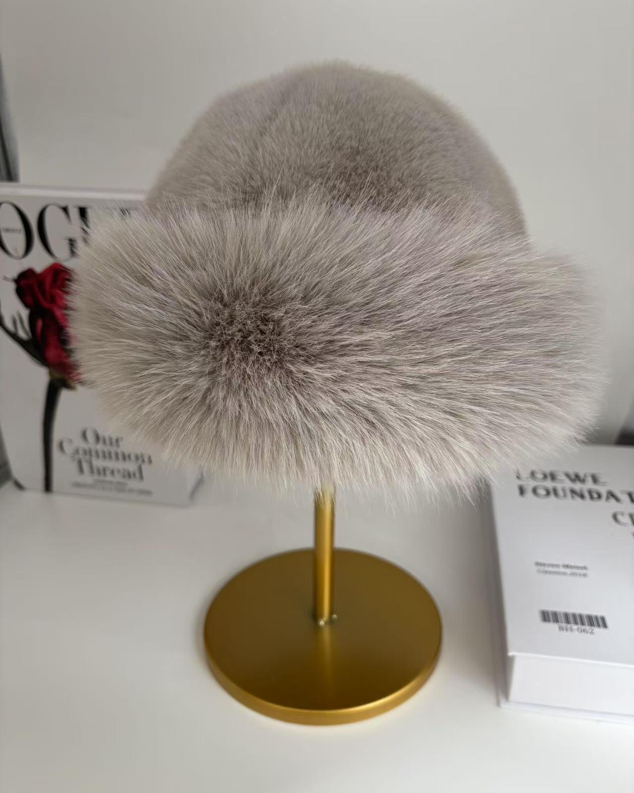 Oversized Fluffy Faux Fur Pompom Hat Warm And Luxurious For Winter
