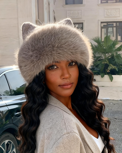 Cat Ear Wool Knit Fuzzy Warm Hat