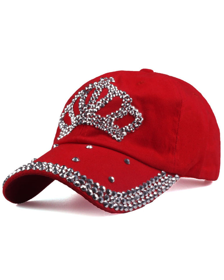 Crown-encrusted Crystal Baseball Cap