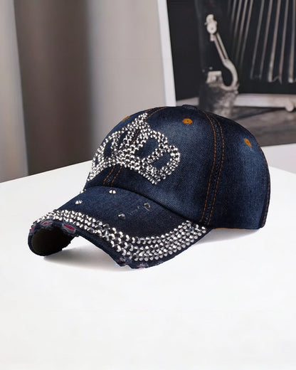 Crown Diamond Baseball Cap Cotton Denim Cap Sunshade Hat