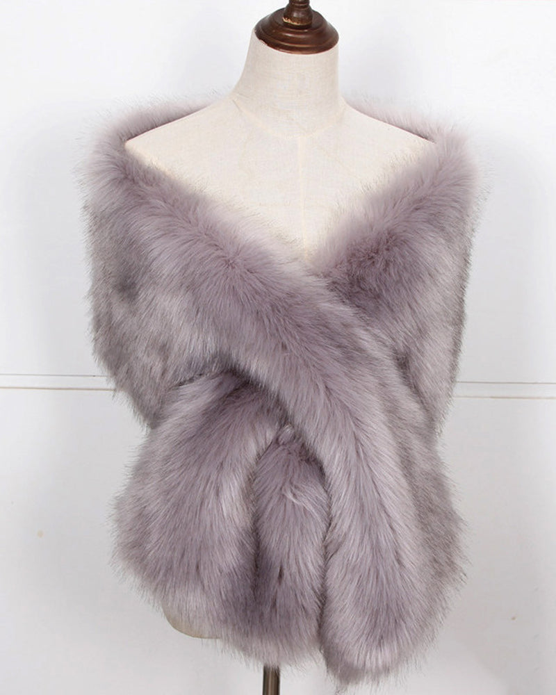 Fox Fur Crisscross Adjustable Formal Stole