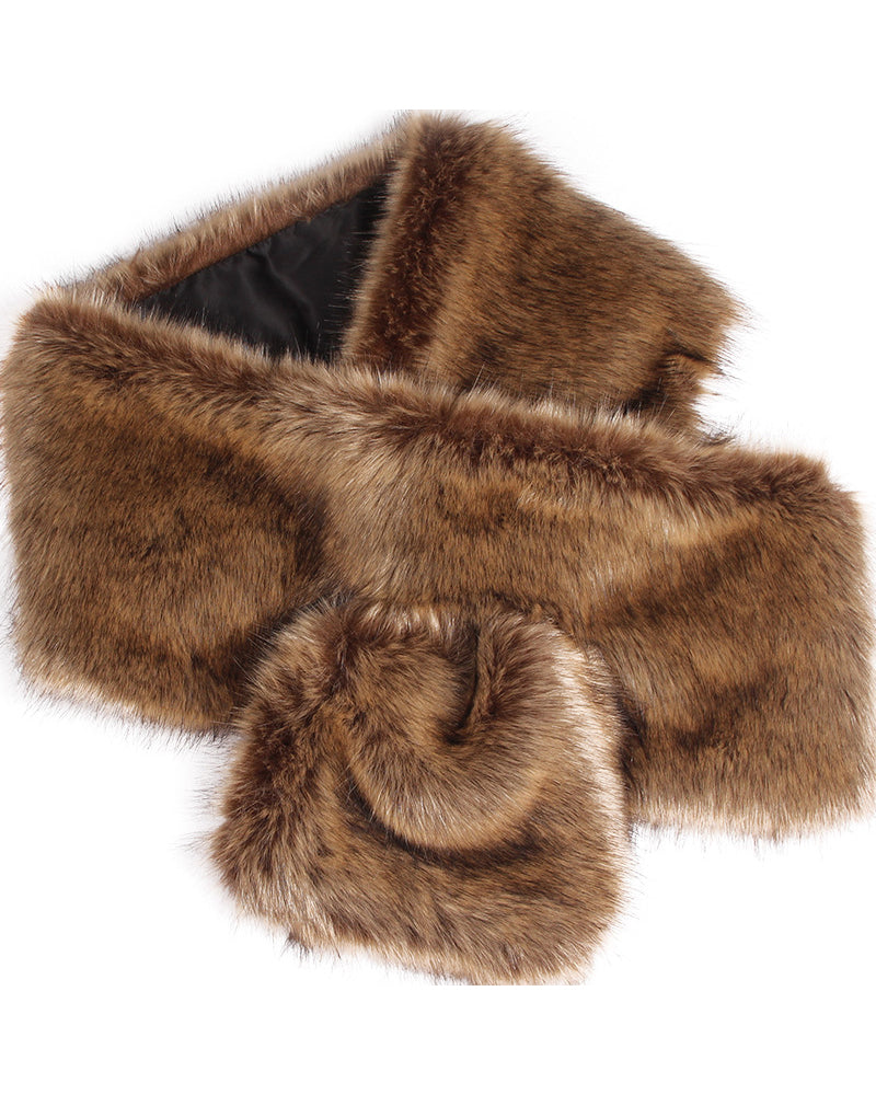 Fox Fur Crisscross Adjustable Formal Stole