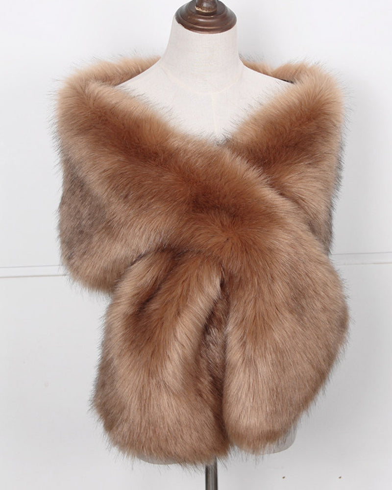 Fox Fur Crisscross Adjustable Formal Stole