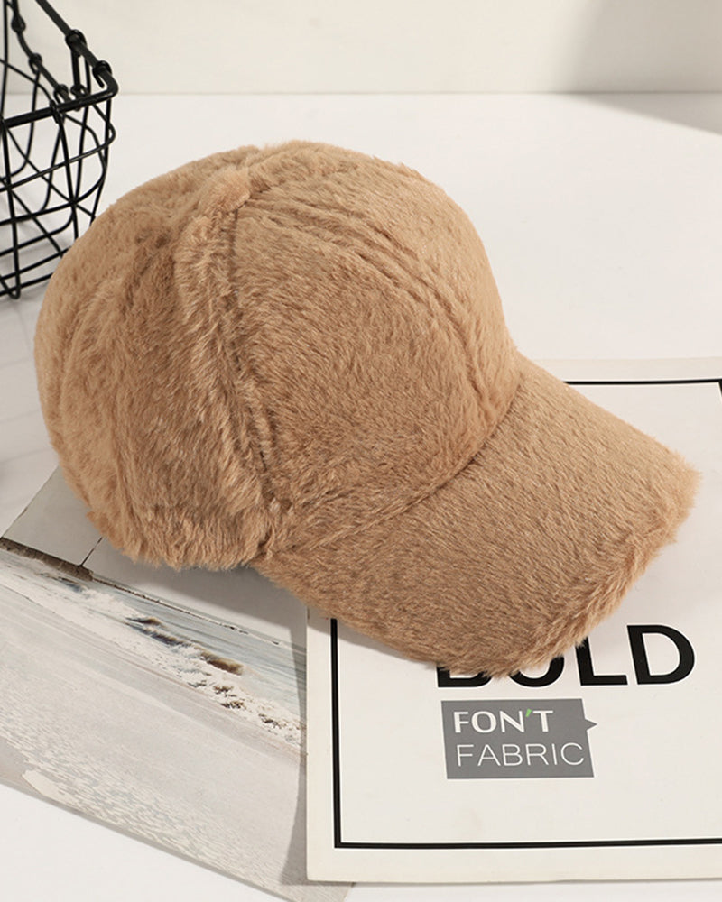 Rabbit Fur Thermal Earflap Baseball Cap