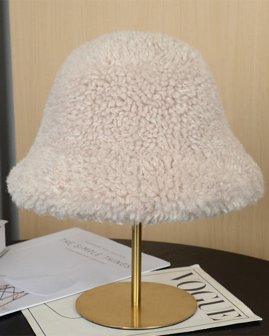 Warm Outdoor Lamb Wool Bucket Hat