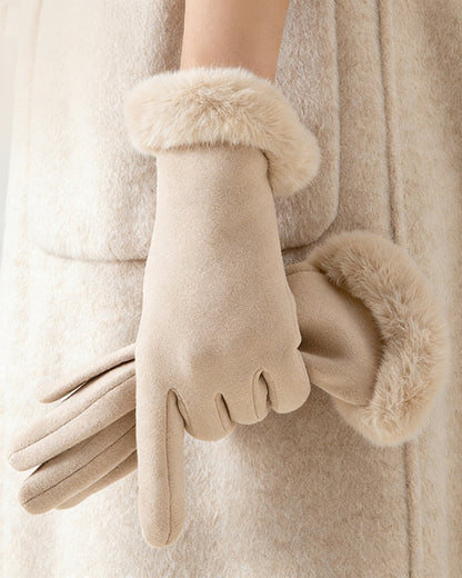 Fluffy Fleece Lined Warm Touchscreen Gloves