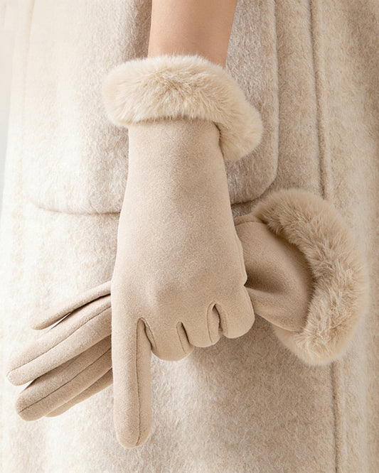 Fluffy Fleece Lined Warm Touchscreen Gloves