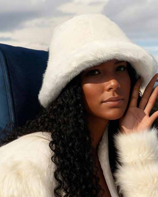 Imitation Mink Hair Fashion Warm Thickened All-match Large Brim Fleece Hat