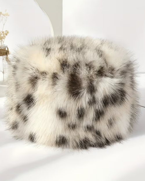 Thick And Warm Cozy Leopard Print Faux Bucket Hat