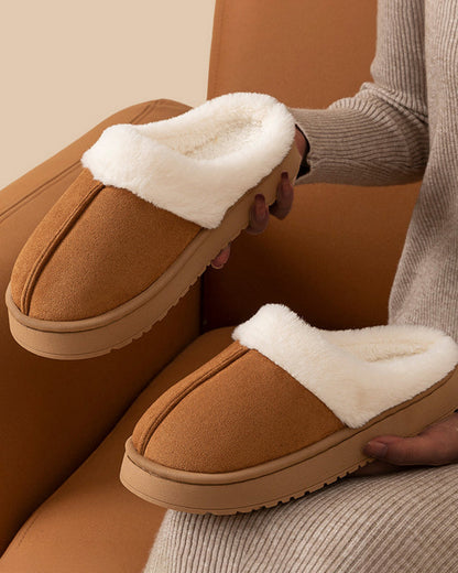 Plush Warm Non-Slip Thick-Soled Slippers